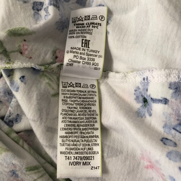 Marks & Spencer Size US XXL 100% Cotton Floral Tee - Picture 5 of 5